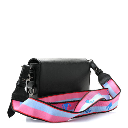 Saffiano Striped Mini Diag Binder Clip Bag Black White Indus