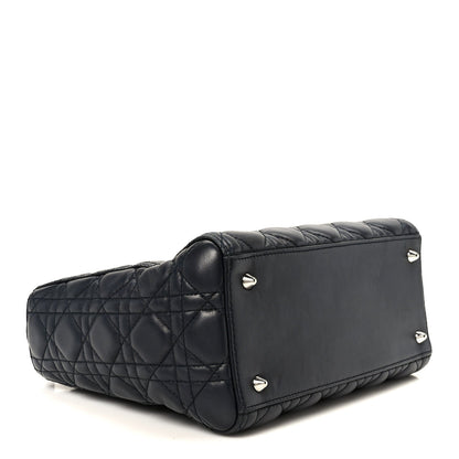 Lambskin Cannage Medium Lady Dior Navy Blue