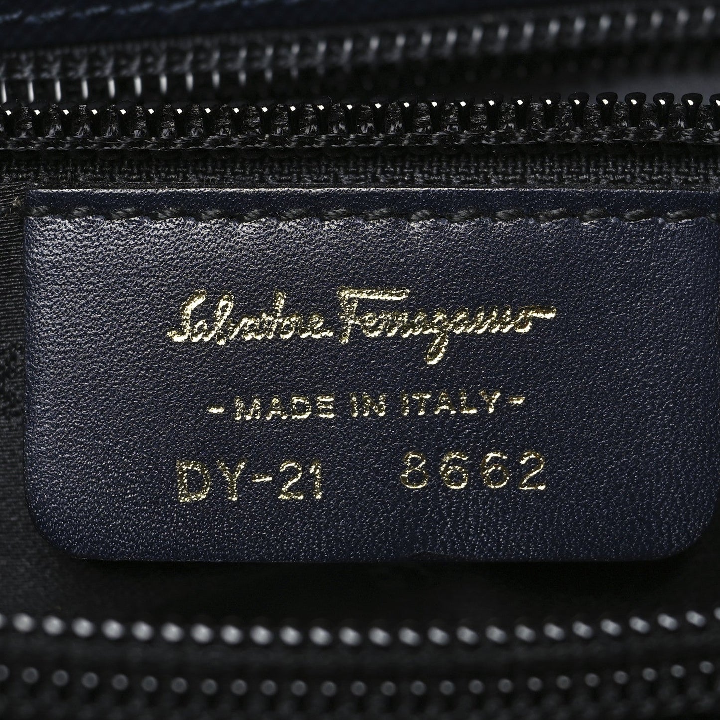 Hammered Calfskin Trifolio Shoulder Bag Navy