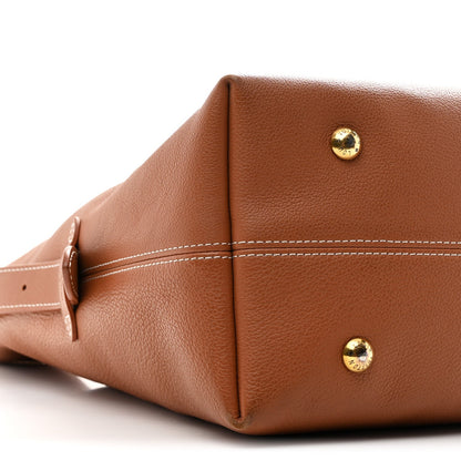 Grained Calfskin Low Key Hobo MM Cognac