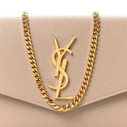 Grain De Poudre Monogram Uptown Chain Wallet Dark Beige