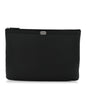 Calfskin Chevron Quilted Large Boy Cosmetic Case Black