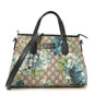GG Supreme Monogram Blooms Small Zippered Tote Blue
