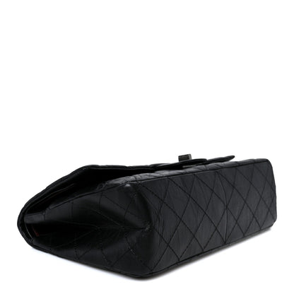 Aged Calfskin Quilted 2.55 Reissue 227 Flap Black