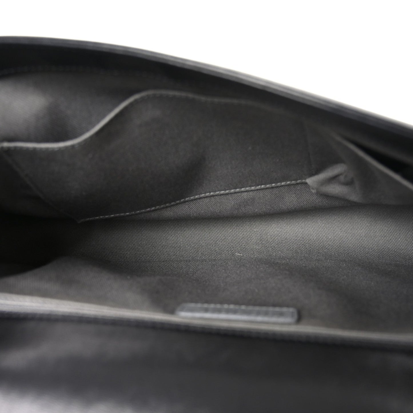 Lambskin Quilted Large Boy Flap Black