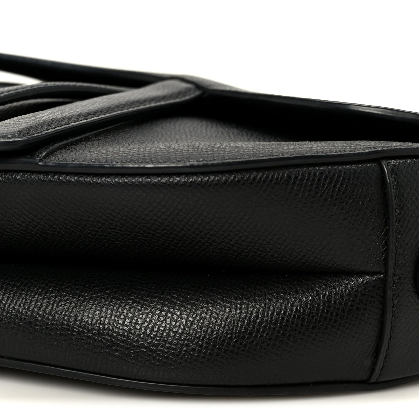 Grained Calfskin Saddle Bag Black