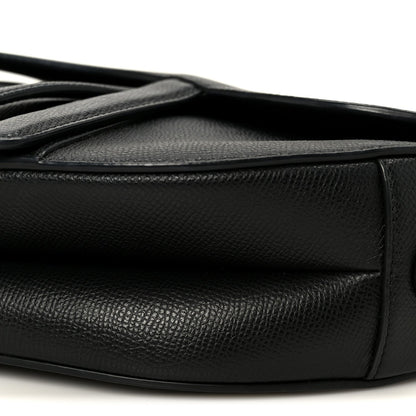 Grained Calfskin Saddle Bag Black