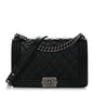 Calfskin Quilted Medium Boy Flap Black