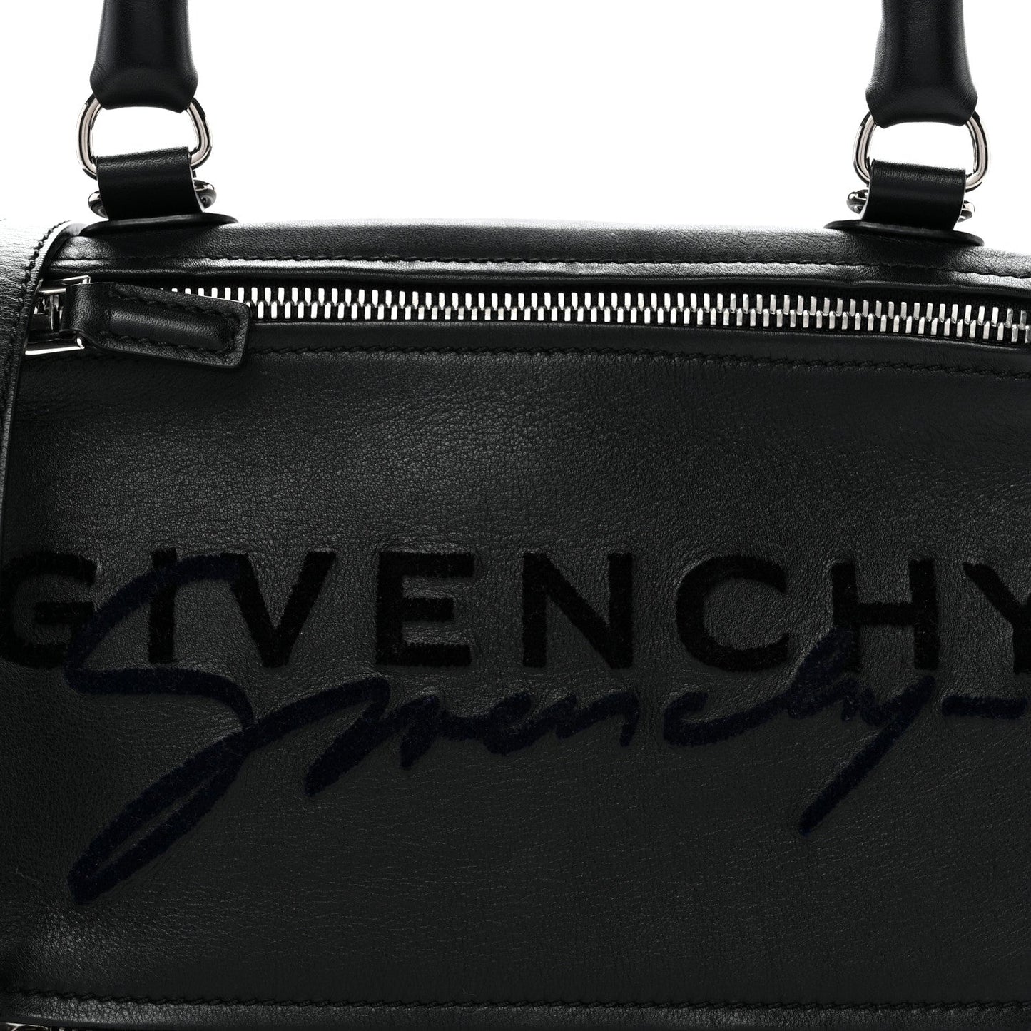 Sugar Goatskin Velvet Logo Small Pandora Black