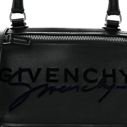 Sugar Goatskin Velvet Logo Small Pandora Black
