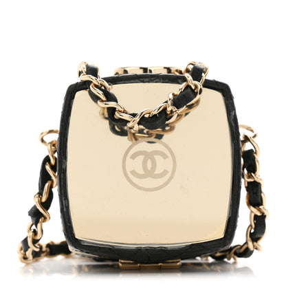 Lambskin Quilted Small Beauty Box Clutch With Chain Black