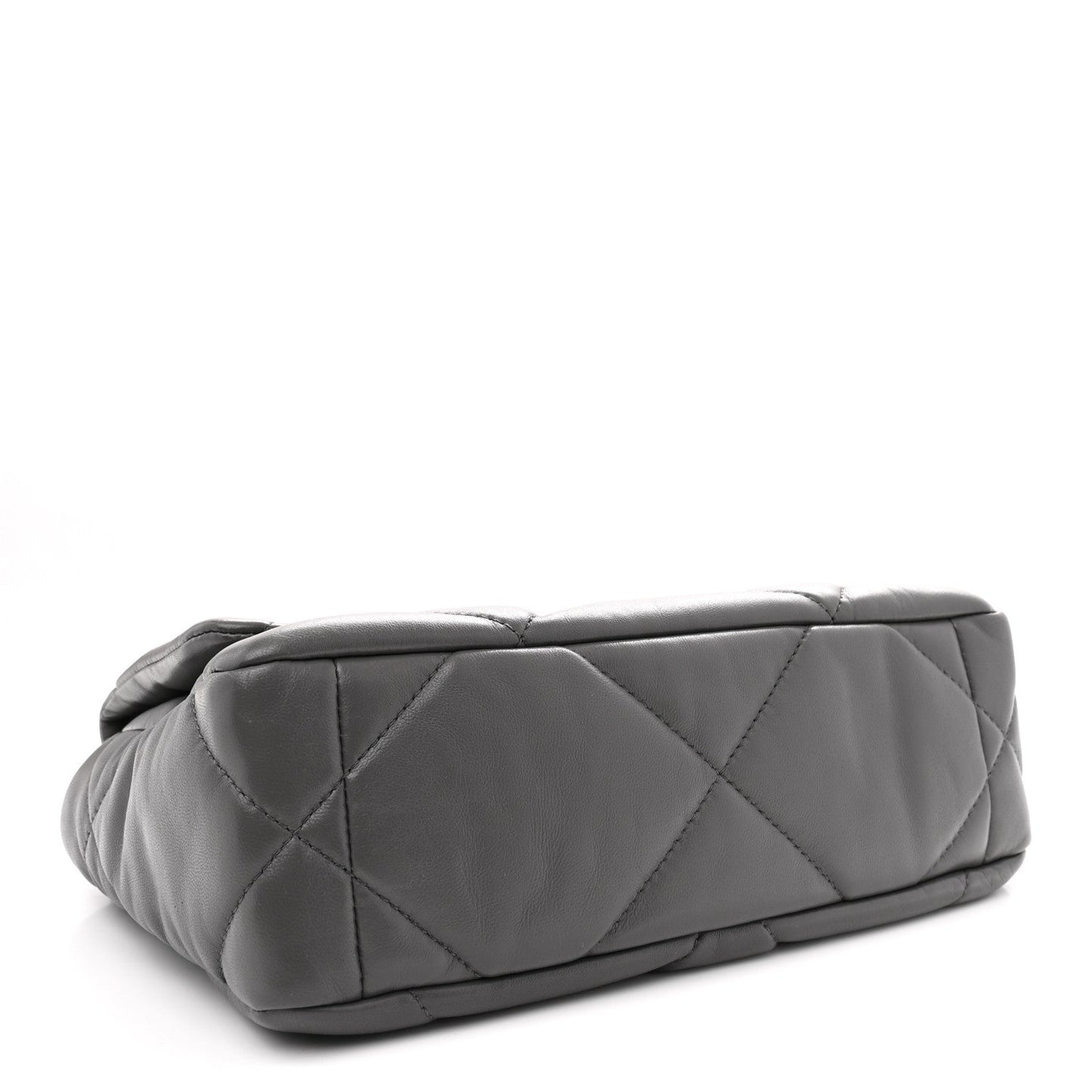 Lambskin Quilted Medium Chanel 19 Flap Dark Grey