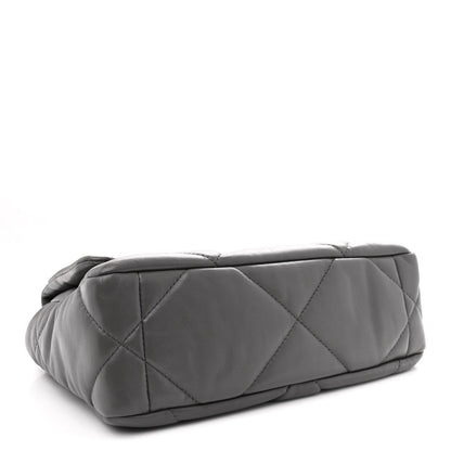 Lambskin Quilted Medium Chanel 19 Flap Dark Grey