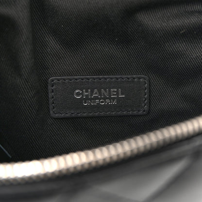 Calfskin Quilted Waist Belt Bag Black
