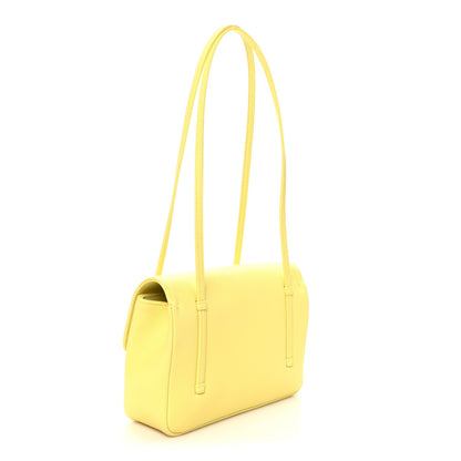 Shiny Caviar Preppy Coco Small Flap Light Yellow