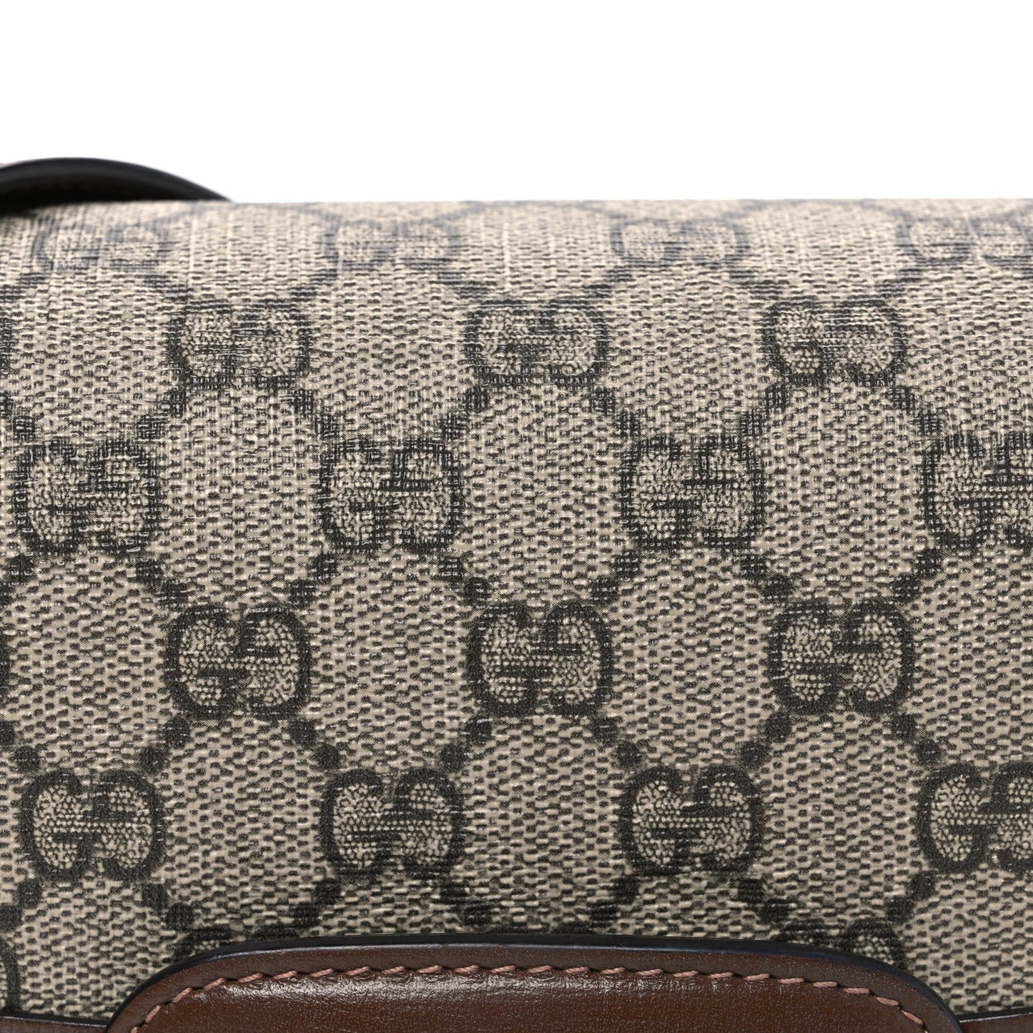 GG Supreme Monogram Horsebit 1955 Shoulder Bag Beige Brown Sugar