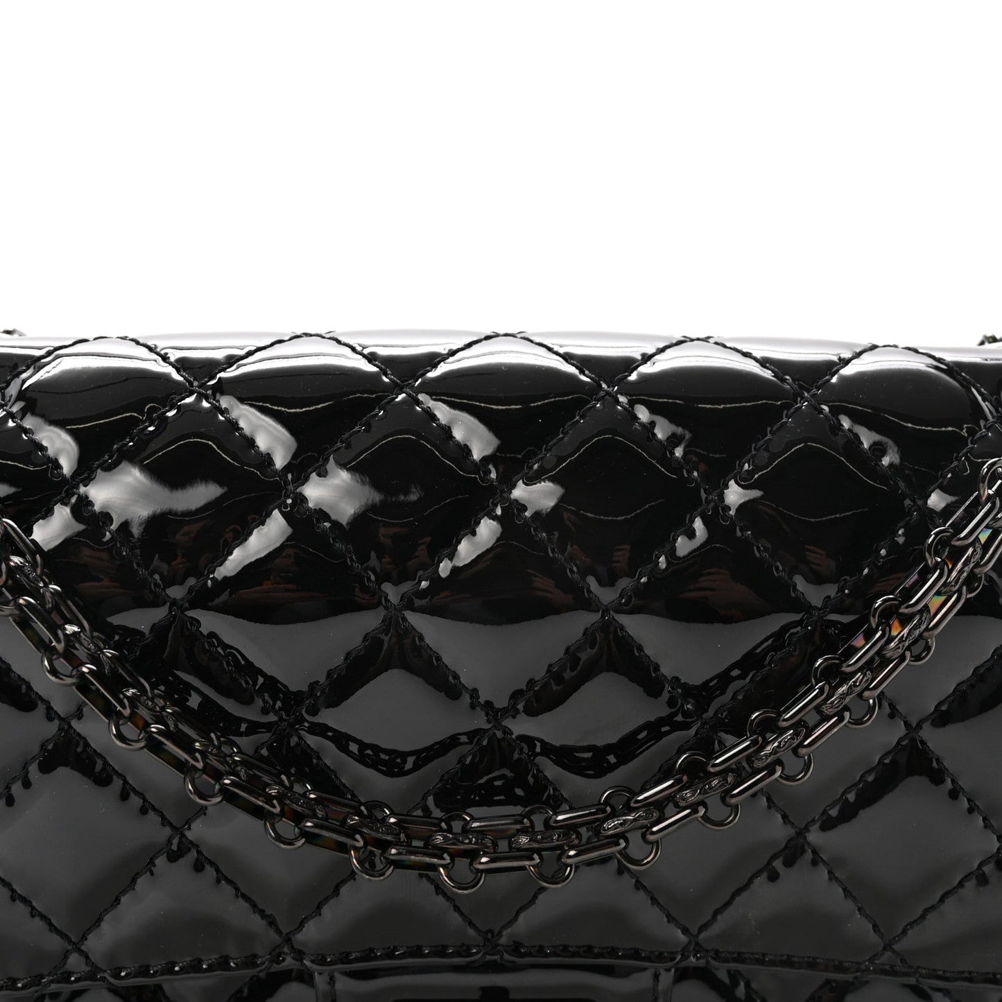 Patent Calfskin Quilted 2.55 Reissue 225 Flap So Black