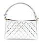 Metallic Aged Calfskin Quilted Hobo Bag Silver