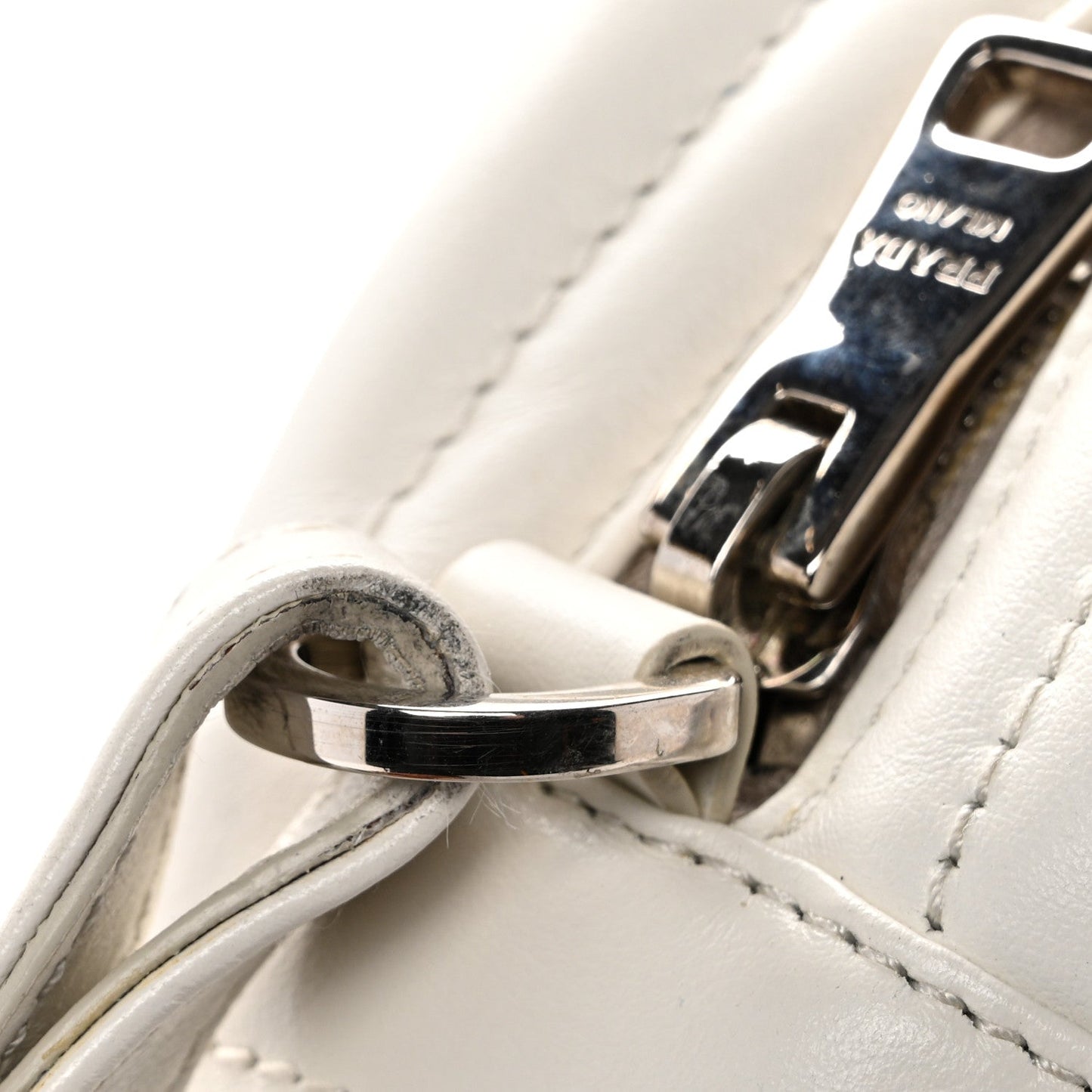 Soft Calfskin Diagramme Camera Bag White