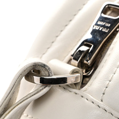 Soft Calfskin Diagramme Camera Bag White