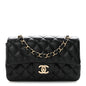 Lambskin Quilted Mini Rectangular Flap Black