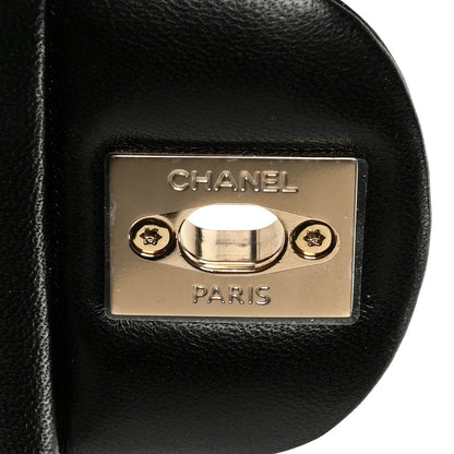 Lambskin Quilted Mini Rectangular Flap Black