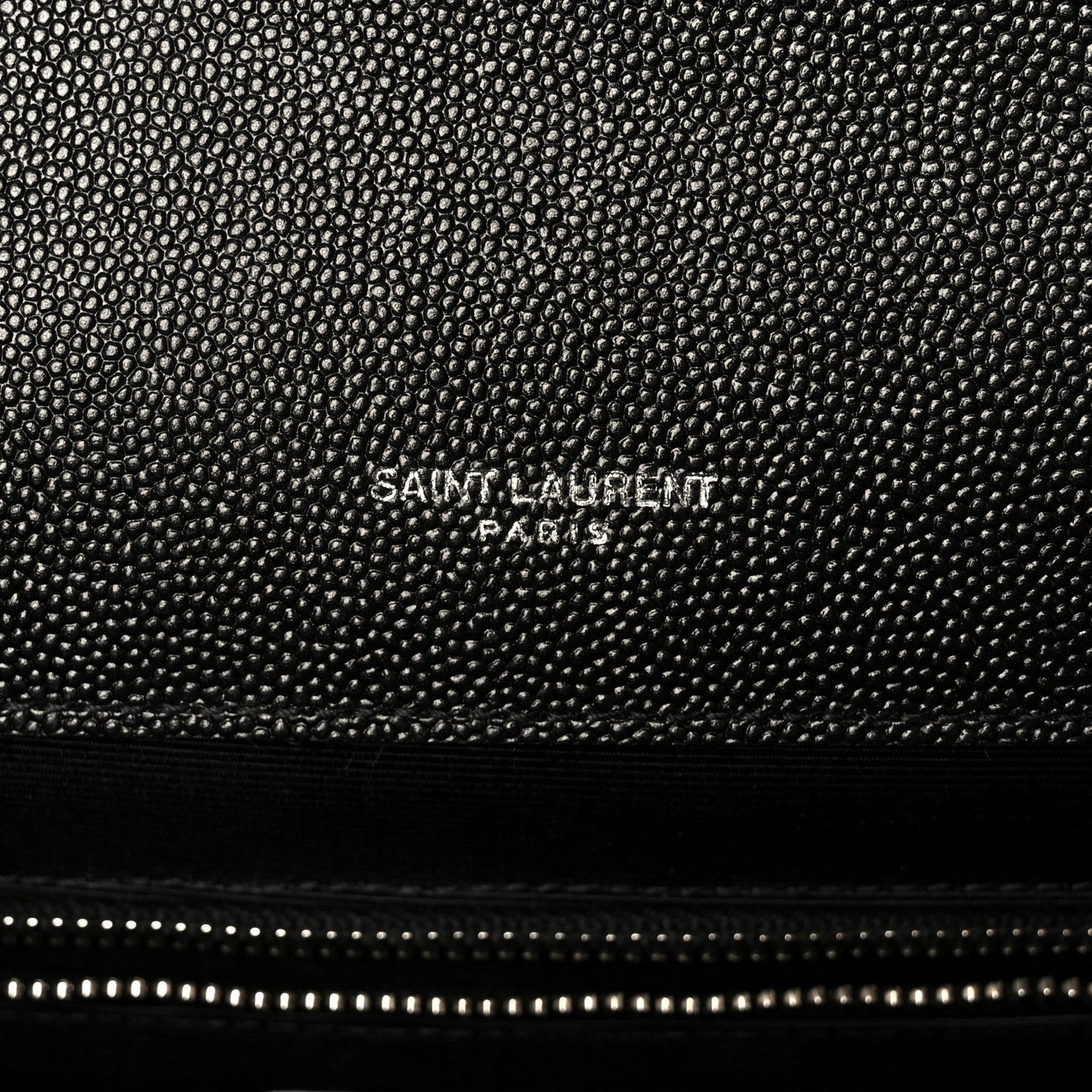Grain De Poudre Textured Mixed Matelasse Large Triquilt Monogram Satchel Black