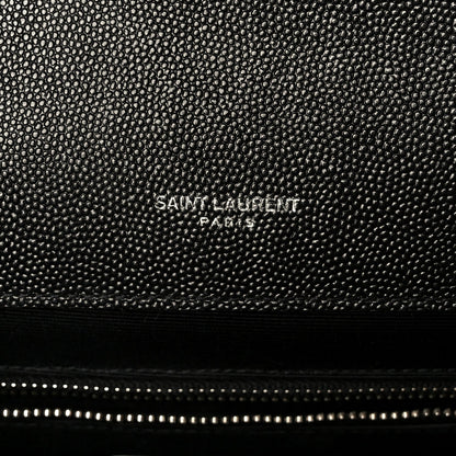 Grain De Poudre Textured Mixed Matelasse Large Triquilt Monogram Satchel Black