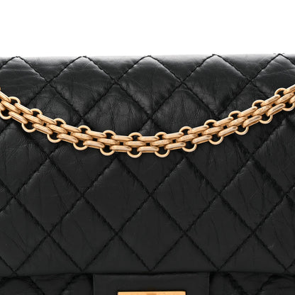 Aged Calfskin Quilted 2.55 Reissue 225 Flap Black