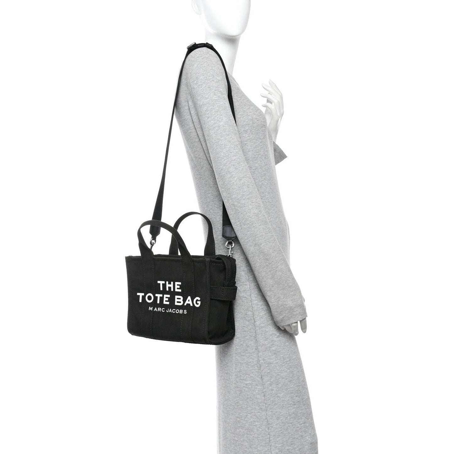 Cotton Canvas Small The Traveler Tote Bag Black