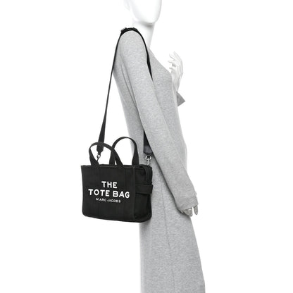 Cotton Canvas Small The Traveler Tote Bag Black