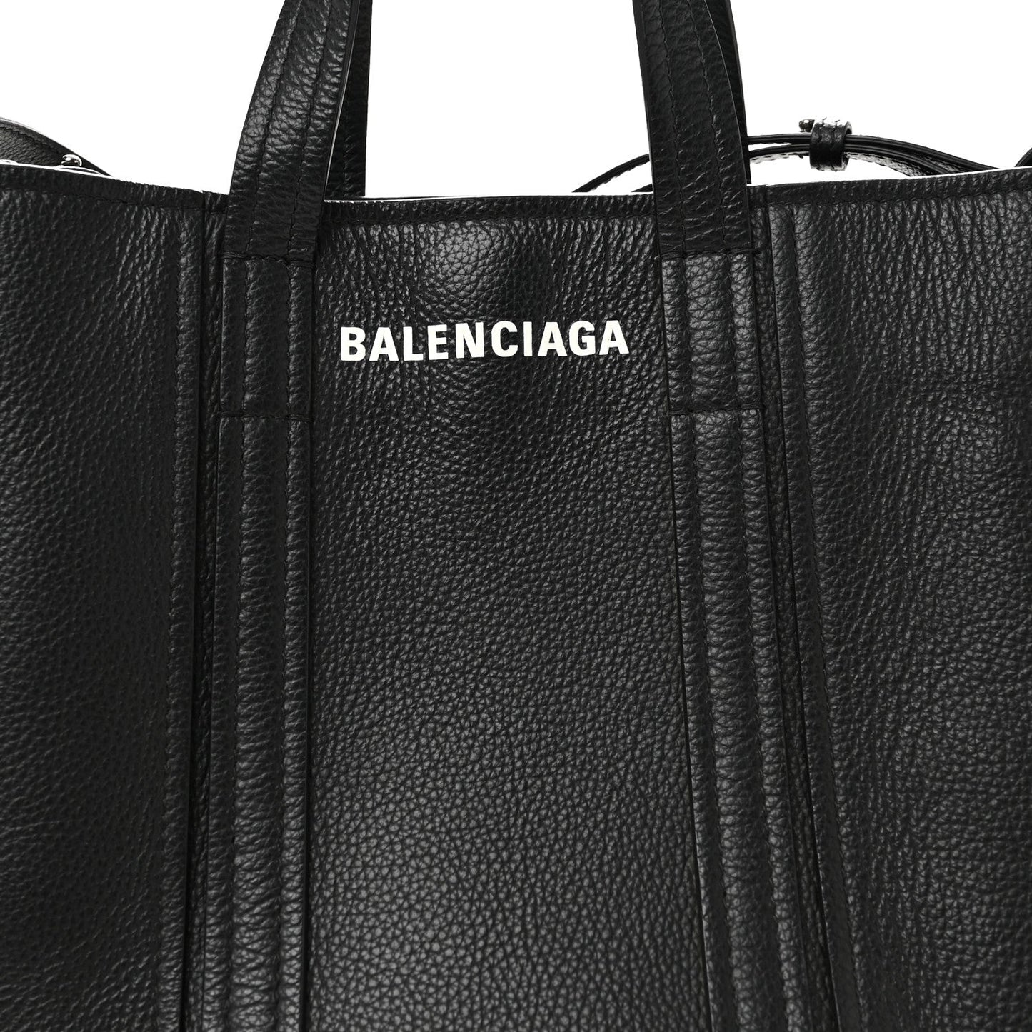 Grained Calfskin Small Everyday North South Shoulder Tote Bag Black