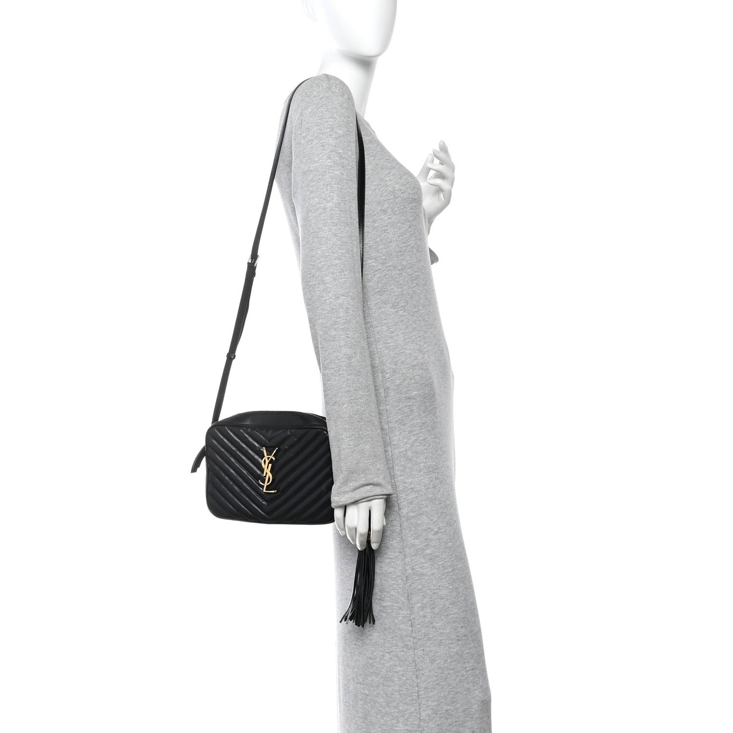 Calfskin Matelasse Monogram Lou Camera Bag Black