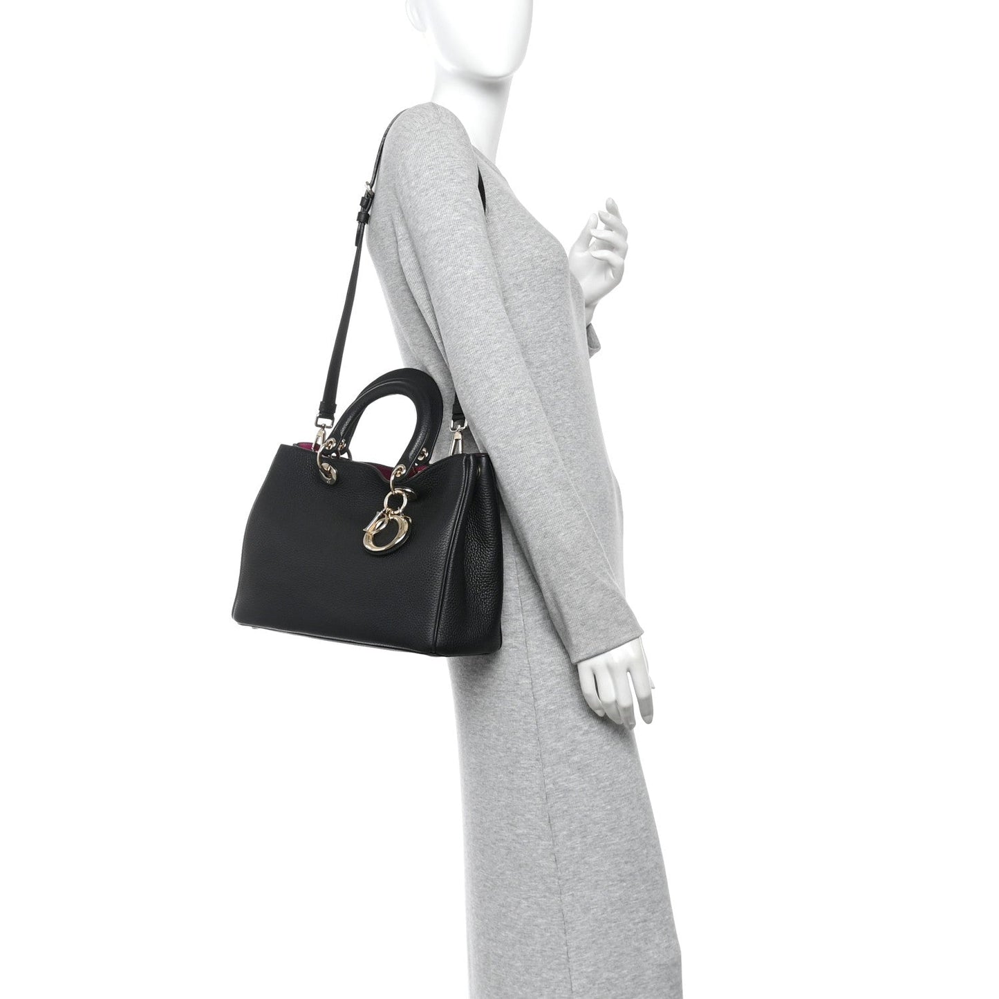 Bullcalf Medium Diorissimo Tote Black Rose Indien