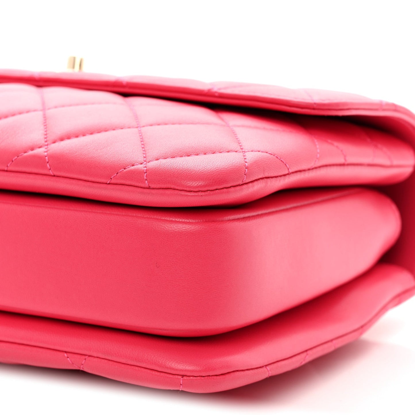 Lambskin Quilted Medium Trendy CC Flap Dual Handle Bag Dark Pink