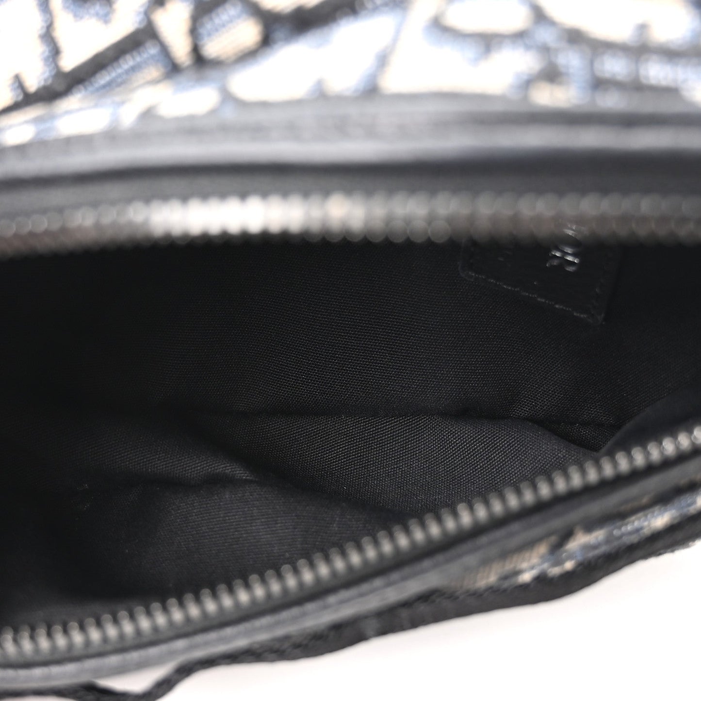 Grained Calfskin Oblique Scarab Sling Bag Blue Black