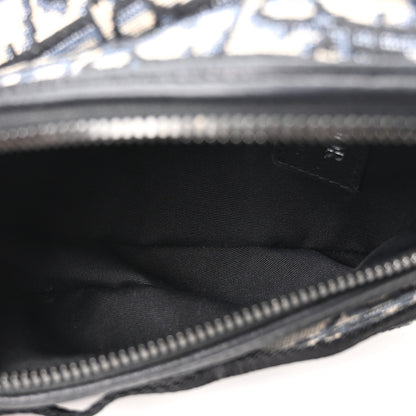 Grained Calfskin Oblique Scarab Sling Bag Blue Black