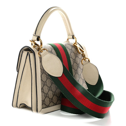 GG Supreme Monogram Small Queen Margaret Top Handle Bag White