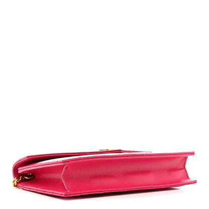 Grain De Poudre Matelasse Chevron Monogram Envelope Chain Wallet Bubblegum