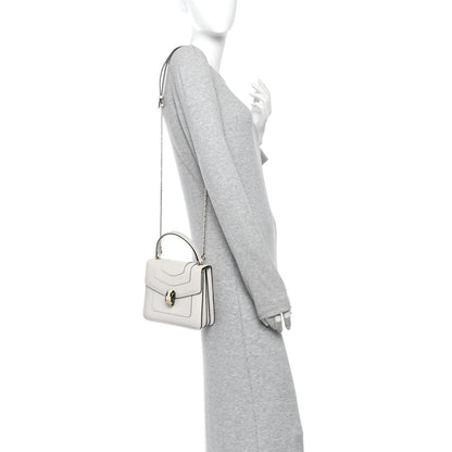 Calfskin Serpenti Forever Top Handle White