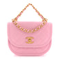 Calfskin Quilted Small Messenger Flap Light Pink