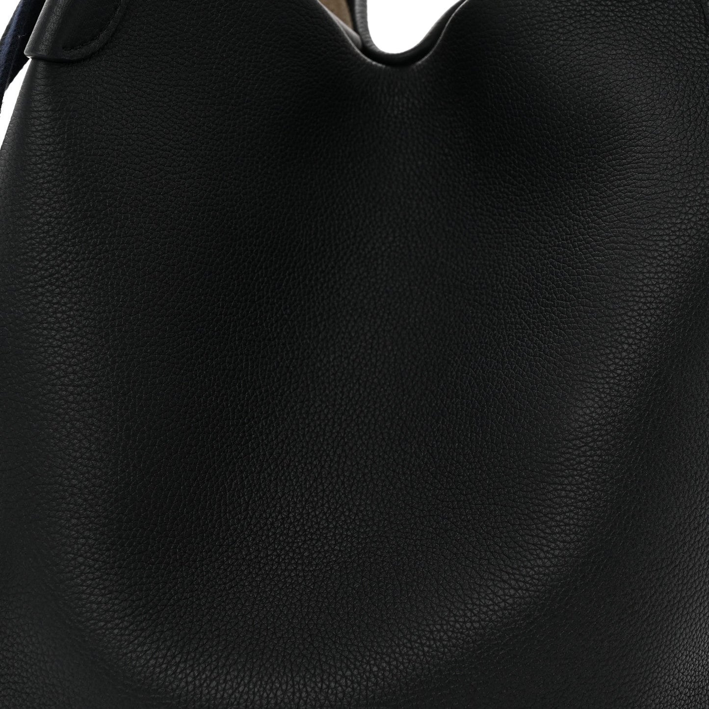 Grained Calfskin Large Bale Bag Navy Blue