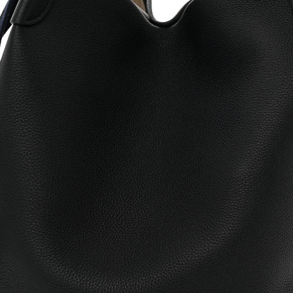 Grained Calfskin Large Bale Bag Navy Blue