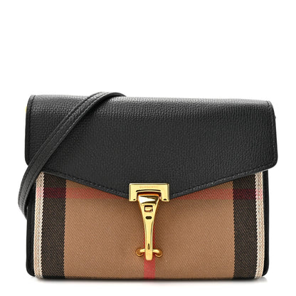 Derby Calfskin House Check Small Macken Crossbody Bag Black