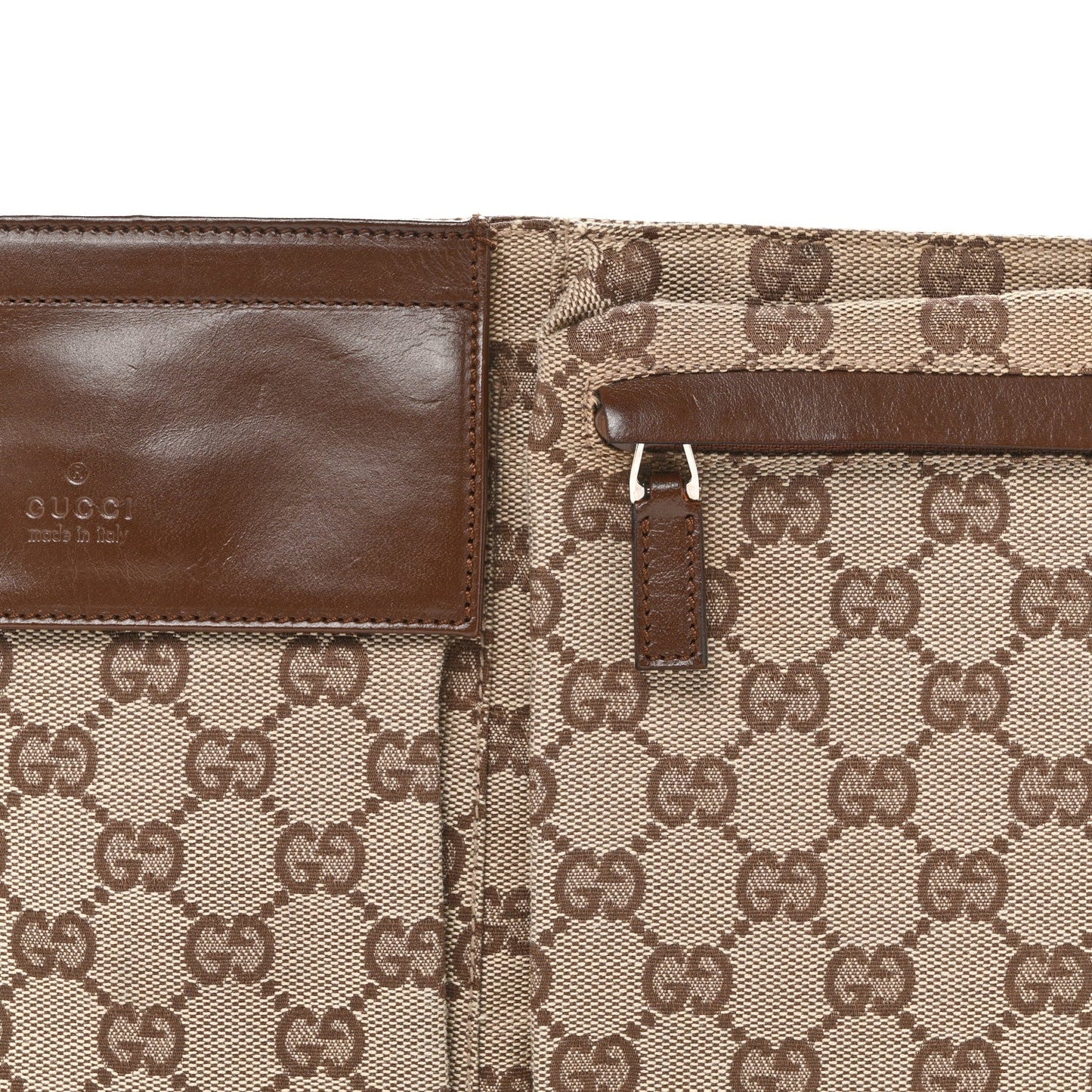 GG Monogram Web Double Pocket Belt Bag Ebony