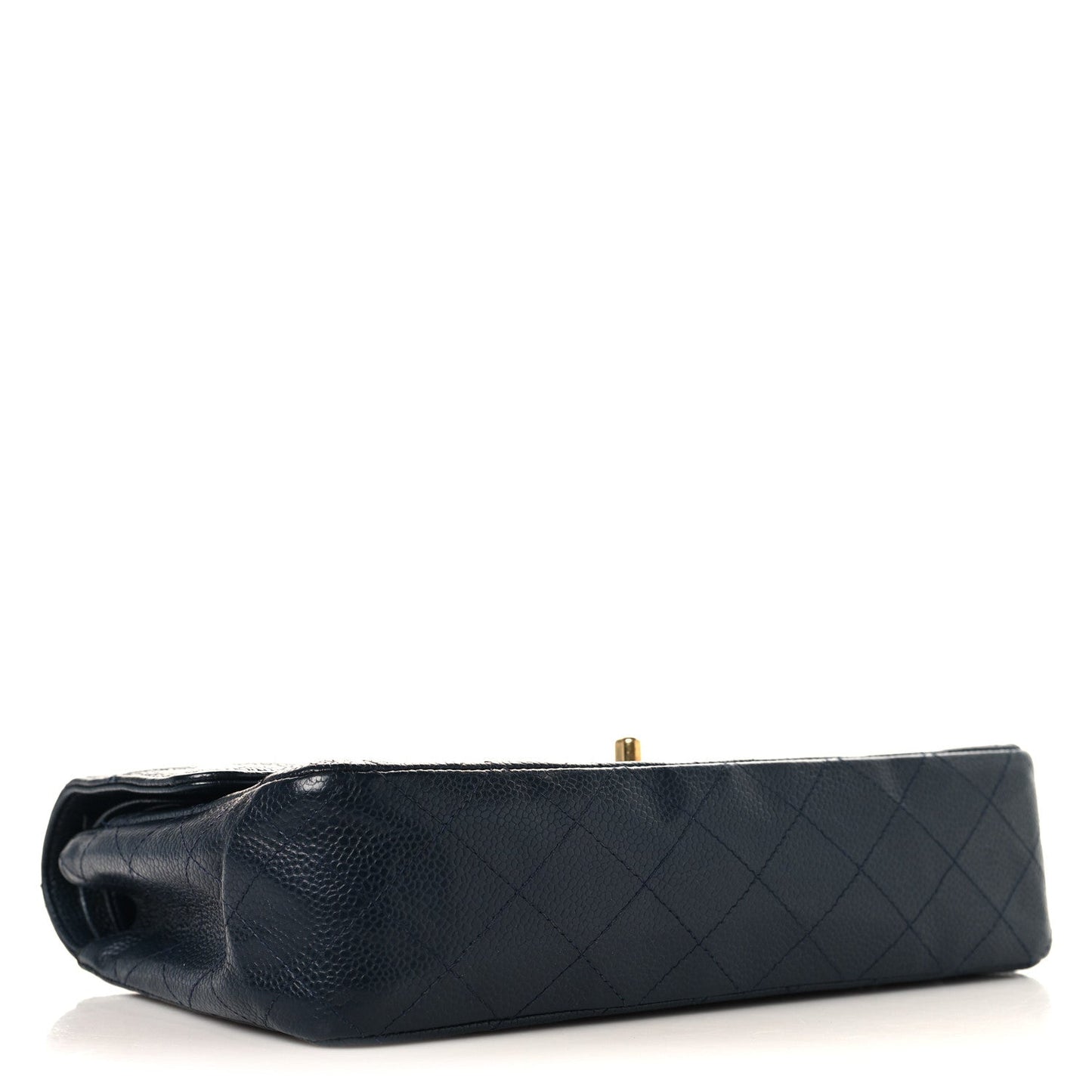 Caviar Quilted Small Double Flap Navy