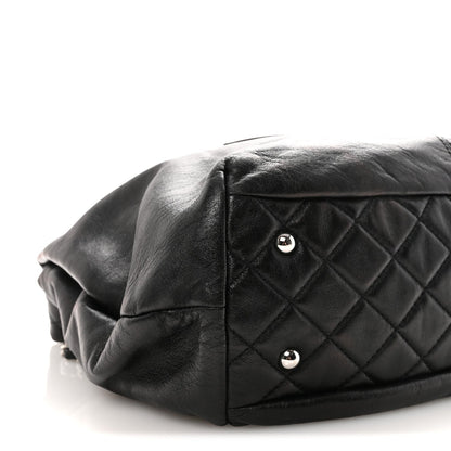 Calfskin Large Trianon Tote Black