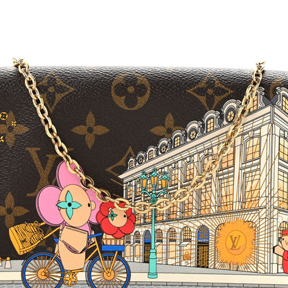 Monogram 2022 Christmas Animation Paris Pochette Felicie Chain Wallet Pink