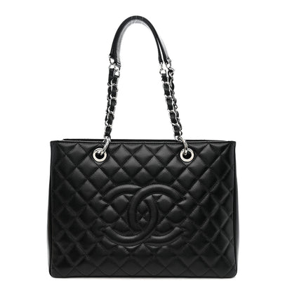 Caviar Quilted Grand Shopping Tote GST Black