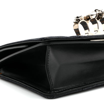 Denim Calfskin Small Slash Bag Blue Black